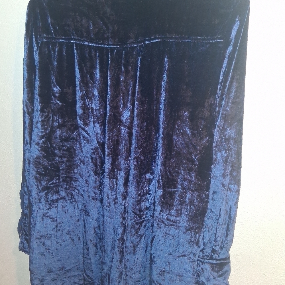 Anthropologie Mave Midnight Blue Velvet Tunic Top 8 - Picture 6 of 6